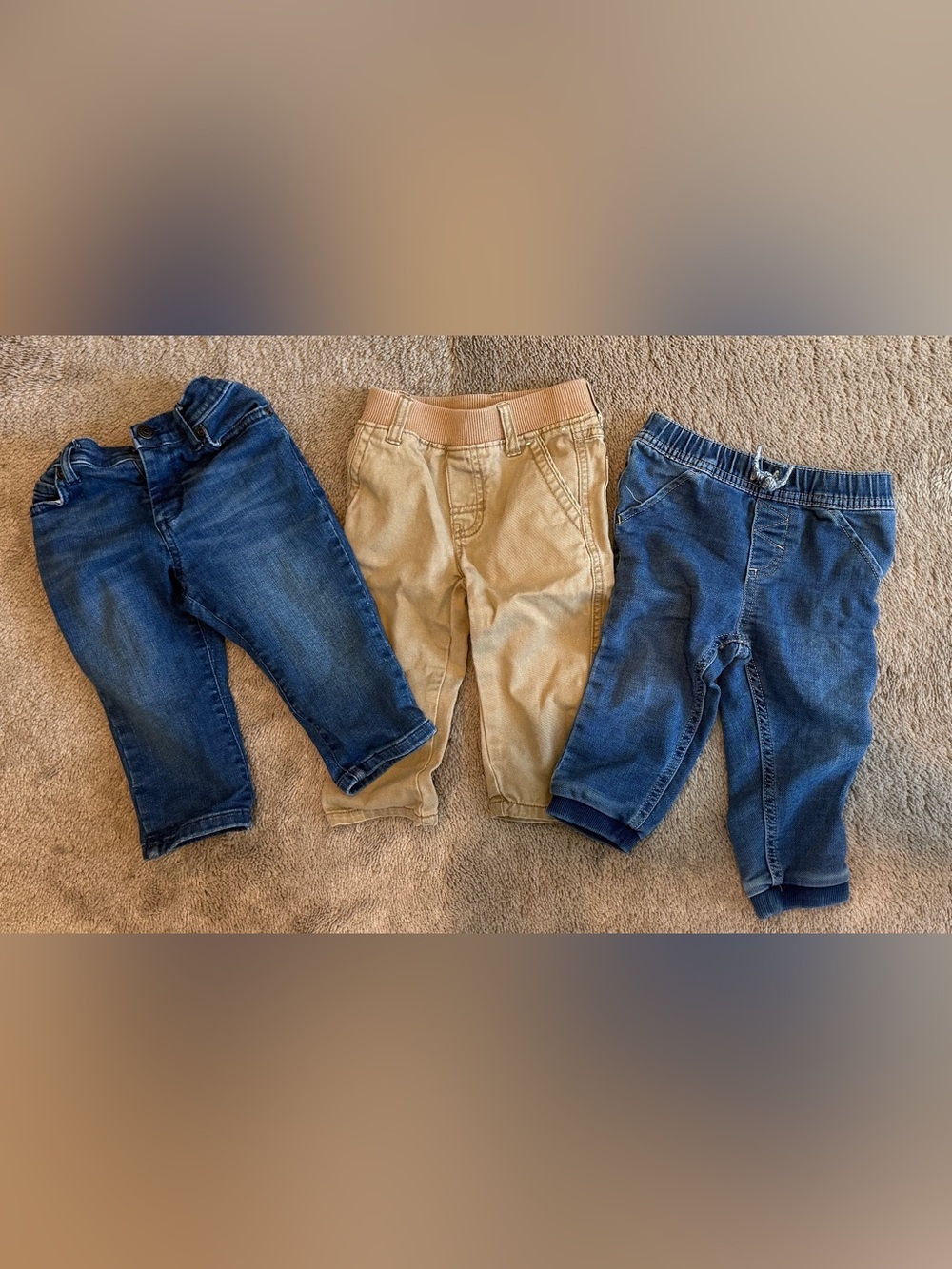 ♻️ Preowned Gymboree Baby Denim and Khaki Jeans, lot of 3